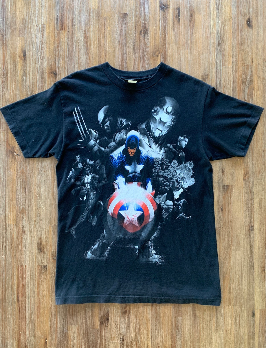 Captain MAD MARVEL Black America Size – T-Shirt Bisy ENGINE Y2K M M X Clothing Vintage
