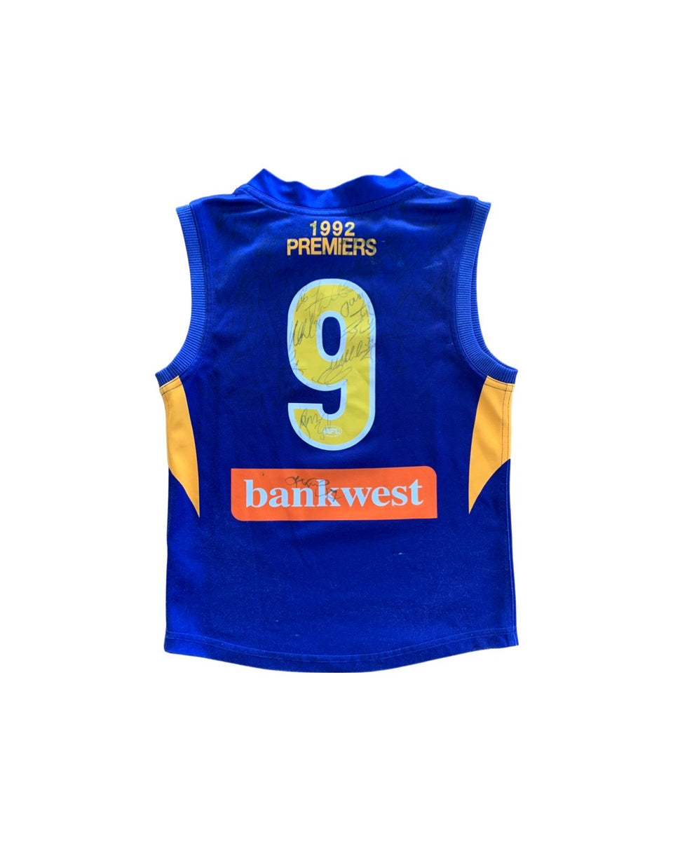 AFL Size 10 Youth West Coast Eagles Vintage 1992 Premiers Signed Jerse –  Bisy Clothing