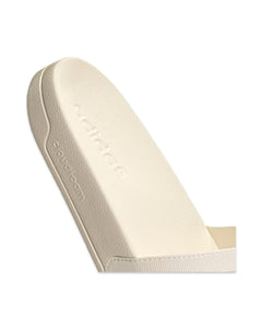 Adidas Adilette Slides in Off White / Aluminium