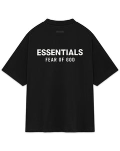 Essentials Fear of God Core Logo Jersey Crewneck T-Shirt in Black