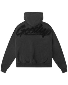 Geedup OG Script Hoodie in Vintage Washed Black