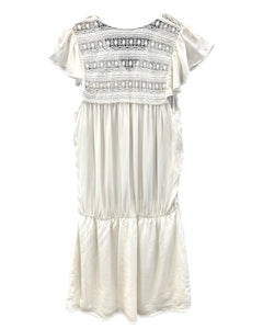 Magali Pascal Hand Made Short Sleeve Dress in White