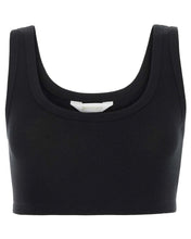 Load image into Gallery viewer, Palm Angels Fitted Ribbed Cropped Tank Top in Black