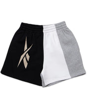 Load image into Gallery viewer, Reebok CL Boyfriend Shorts in Black Grey White