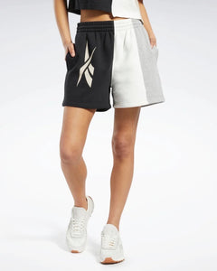 Reebok CL Boyfriend Shorts in Black Grey White