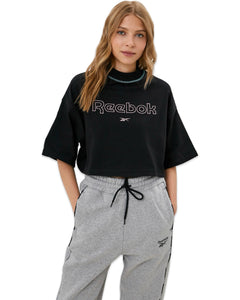 Reebok CL Heritage Grpaphic T-Shirt Cropped in Black