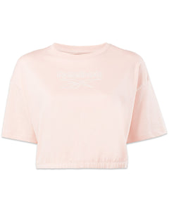 Reebok Identity Boxy Short Sleeve Cropped T-Shirt in Pink