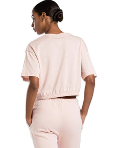 Reebok Identity Boxy Short Sleeve Cropped T-Shirt in Pink