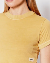 Load image into Gallery viewer, Reebok Natural Dye Fitted Crop T-Shirt in Pastel Gold