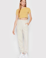 Load image into Gallery viewer, Reebok Natural Dye Fitted Crop T-Shirt in Pastel Gold