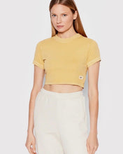 Load image into Gallery viewer, Reebok Natural Dye Fitted Crop T-Shirt in Pastel Gold