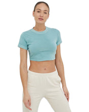 Load image into Gallery viewer, Reebok Natural Dye Fitted Crop T-Shirt in Sea Green