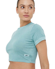 Load image into Gallery viewer, Reebok Natural Dye Fitted Crop T-Shirt in Sea Green