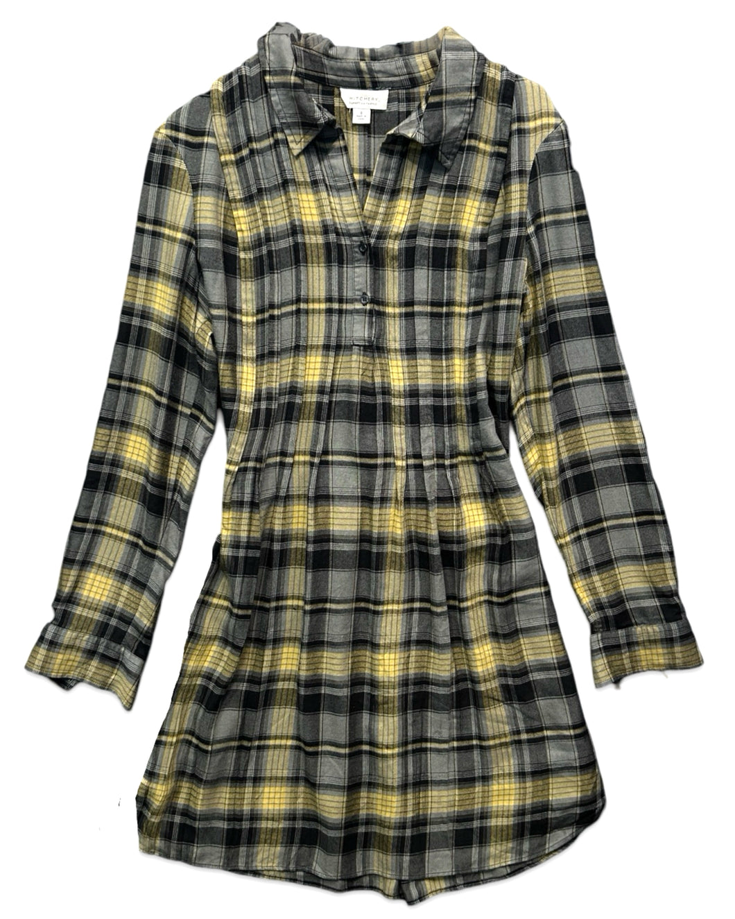 Witchery Long Sleeve Plaid Dress European Fabric