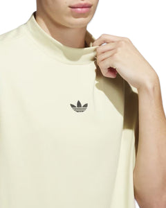 Adidas Basketball Mock Neck Short Sleeve T-Shirt in Sandy Beige - Bisy Clothing