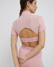 Load image into Gallery viewer, Adidas Hyperglam Crop Zip T-Shirt in Pink - Bisy Clothing