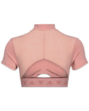 Load image into Gallery viewer, Adidas Hyperglam Crop Zip T-Shirt in Pink - Bisy Clothing