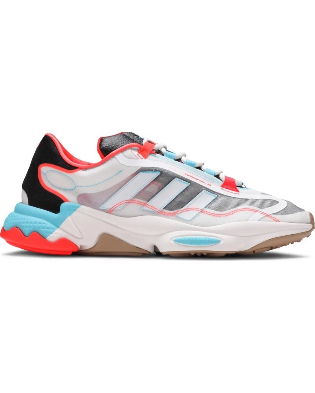 Adidas Ozweego Pure in 'Bright Cyan Solar Red' - Bisy Clothing