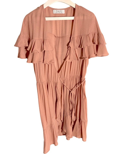 AUGUSTE Size 6 (AU) Short Sleeve Wrap Dress in Dust Pink 260123 - Bisy Clothing