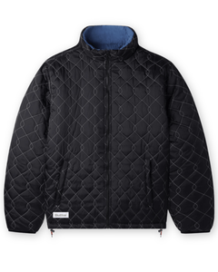 Butter Goods Chainlink Reversible Puffer Jacket in Black/Slate - Bisy Clothing