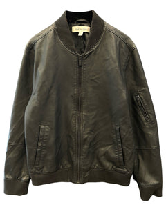 Calvin Klein Jeans Faux Leather Aviator Jacket in Black - Bisy Clothing