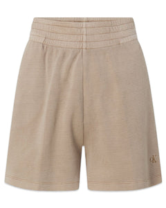 Calvin Klein Jeans Relaxed Waffle Cotton Shorts Shittake Brown - Bisy Clothing