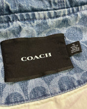 將圖片載入圖庫檢視器 Coach NY Signature Denim Hooded Zip Up Jacket in Light Wash - Bisy Clothing