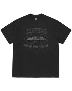 Corteiz Reflective Alcatraz Short Sleeve T-Shirt in Triple Black (2024) - Bisy Clothing