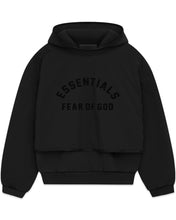 Load image into Gallery viewer, Essentials Fear of God Layered Nylon Fleece Hoodie in Jet Black - Bisy Clothing