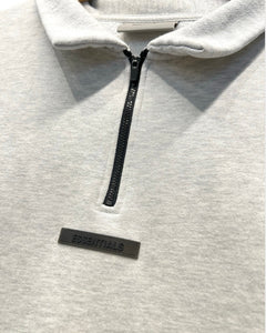 Essentials Fear of God Mockneck 1/2 Zip Sweatshirt 'Light Heather Oatmeal' - Bisy Clothing