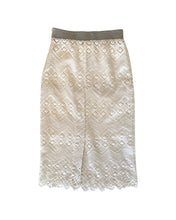 Load image into Gallery viewer, Flannel High Waist Pencil Skirt Lace White ⏐ Size 0 - Bisy Clothing