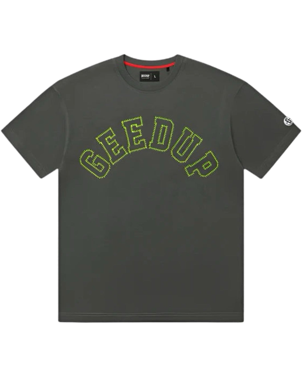 Geedup College Logo T-Shirt in Charcoal Hyper Yellow - Bisy Clothing