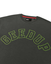 Load image into Gallery viewer, Geedup College Logo T-Shirt in Charcoal Hyper Yellow - Bisy Clothing