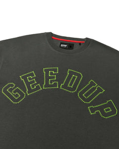 Geedup College Logo T-Shirt in Charcoal Hyper Yellow - Bisy Clothing