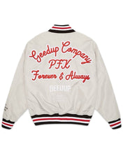 將圖片載入圖庫檢視器 Geedup Company Varsity Bomber Jacket in Grey/Red - Bisy Clothing