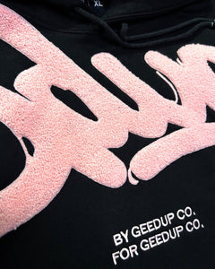 Geedup Handstyle Hoodie in Black / Pink (2022) - Bisy Clothing