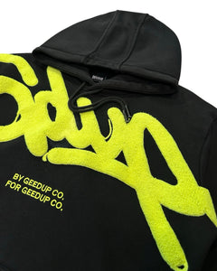 Geedup Handstyle Hoody Black / Hyper Yellow (2022) - Bisy Clothing