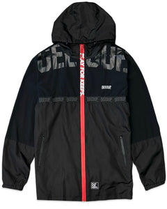 Geedup Play For Keeps Lighweight Winbreaker Hooded Jacket Black - Bisy Clothing