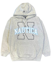 將圖片載入圖庫檢視器 Nautica College Skylan Letterman Heavyweight Hoodie in Grey - Bisy Clothing