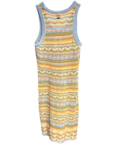 Ghanda Annika Mini Dress Crochet in Dreamer Stripe