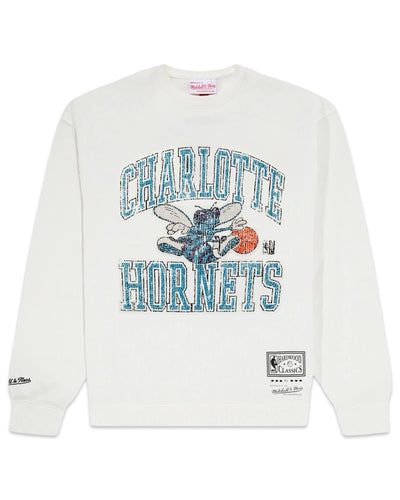 Mitchell & Ness Charlotte Hornets Ivy Arch Crewneck Jumper White