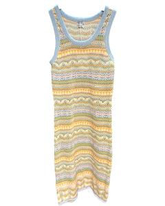 Ghanda Annika Mini Dress Crochet in Dreamer Stripe