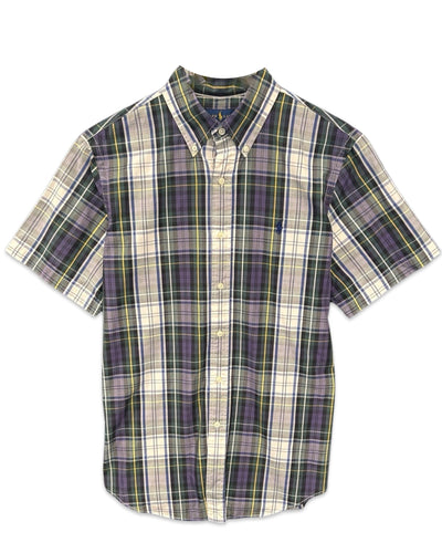 Ralph Lauren Plaid Short Sleeve Button Shirt ⏐ Size M - Bisy Clothing