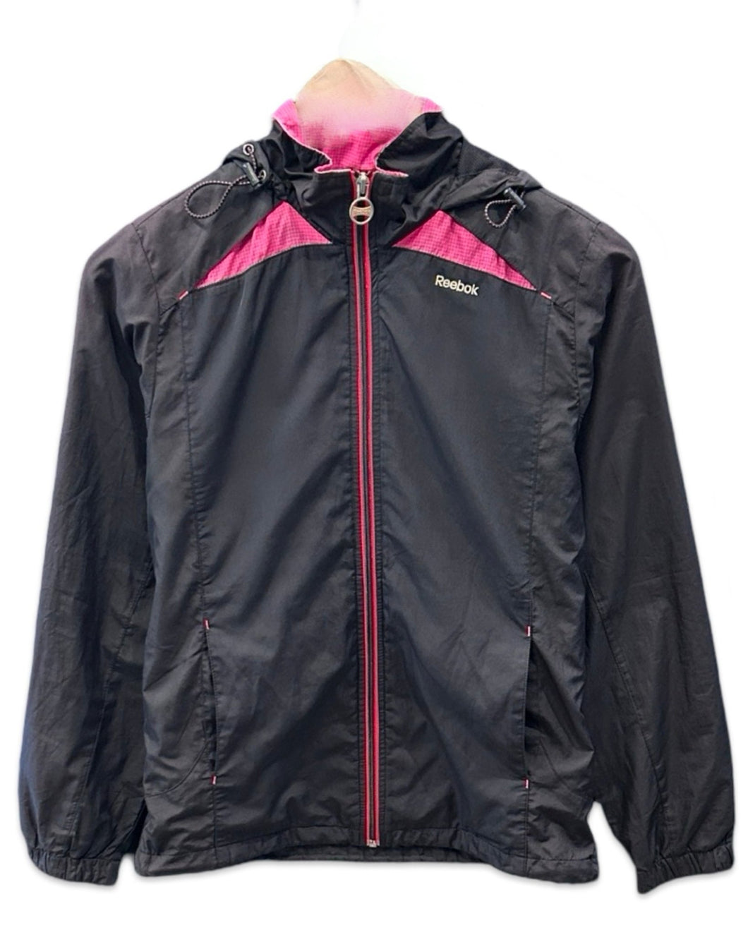 Reebok Zip Jacket with Hood in Black / Pink (2011) - Bisy Clothing