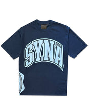 將圖片載入圖庫檢視器 Syna World College Short Sleeve T-Shirt in Navy - Bisy Clothing