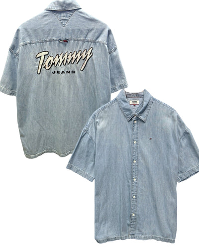 Tommy Jeans Summer Denim Button Down Shirt - Bisy Clothing